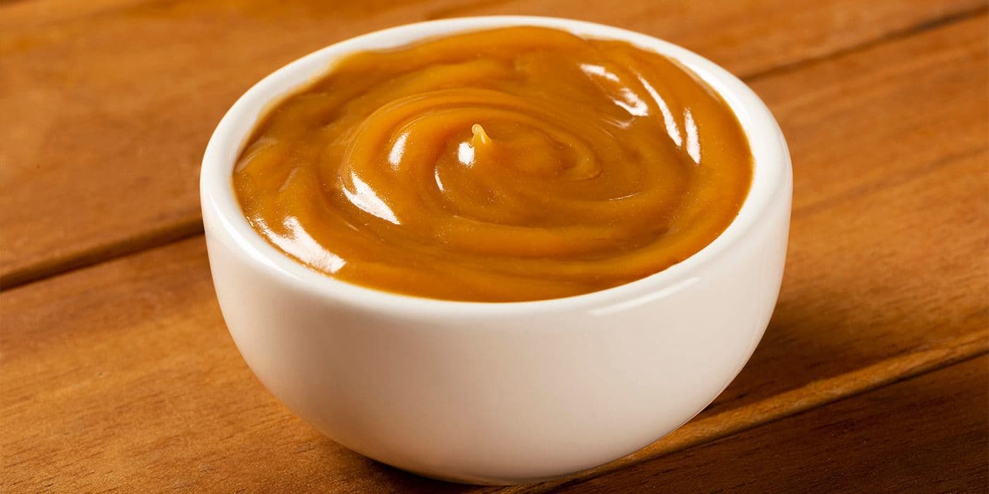 Dulce de leche cortada