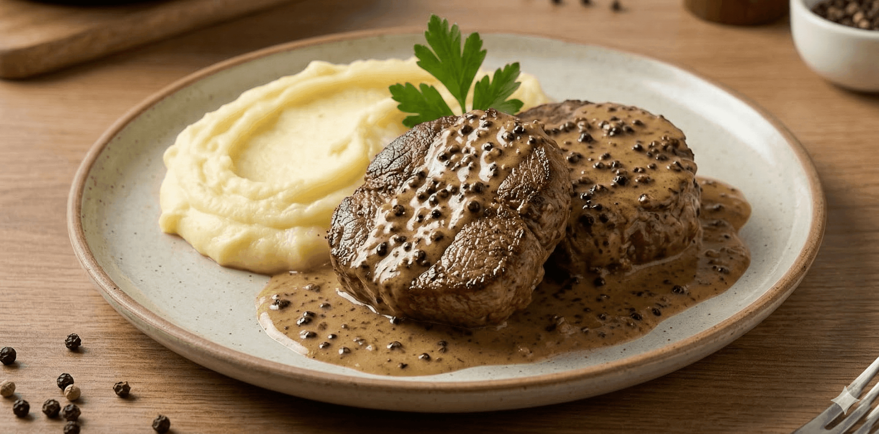 Medallones de carne a la pimienta