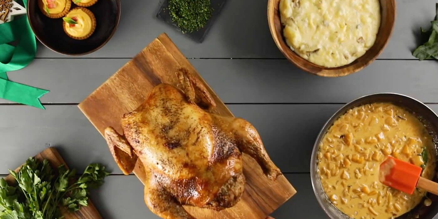 Pollo relleno navideño