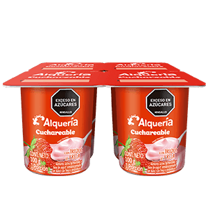 Alimento lácteo cuchareable a base de yogurt de fresa x 4u