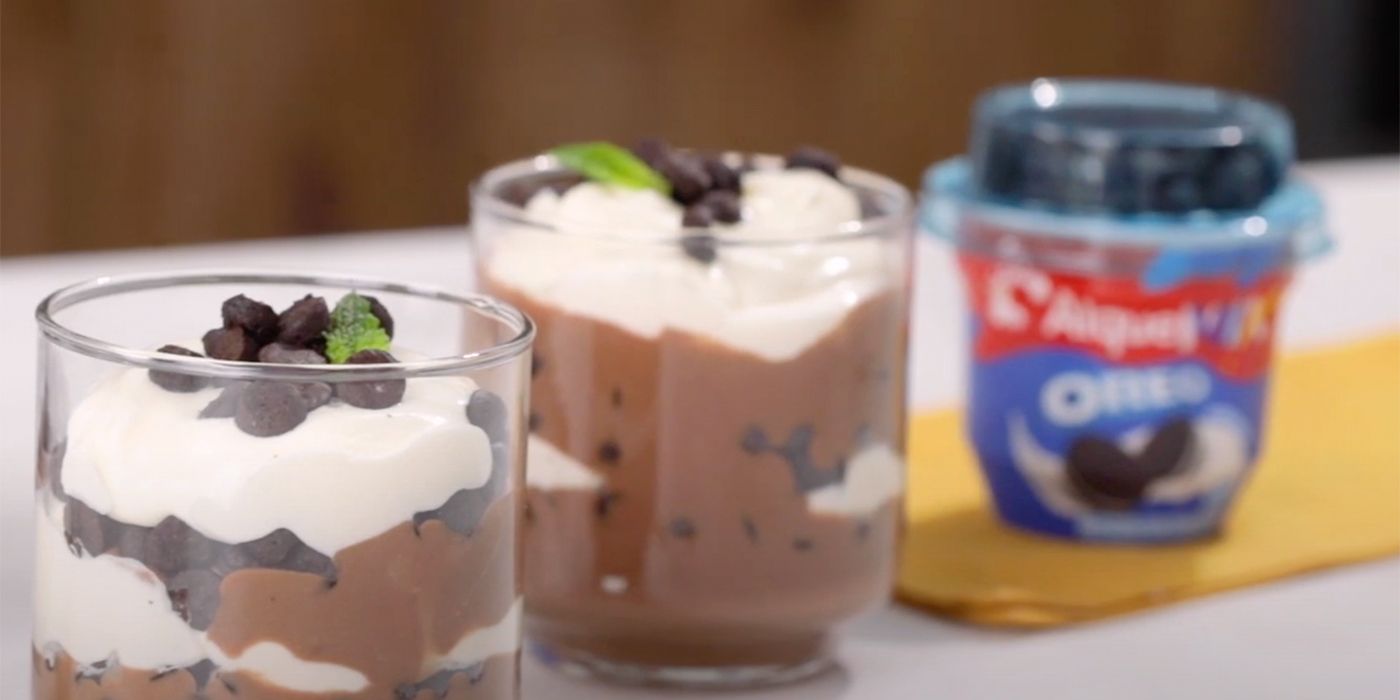 Vasitos cremosos con Alquemix Mini Cookies