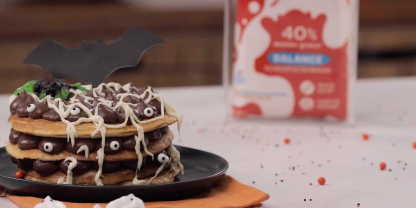 Pastel de pancakes para Halloween