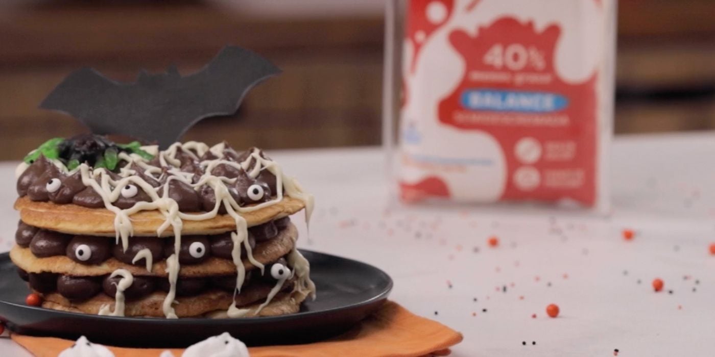 Pastel de pancakes para Halloween