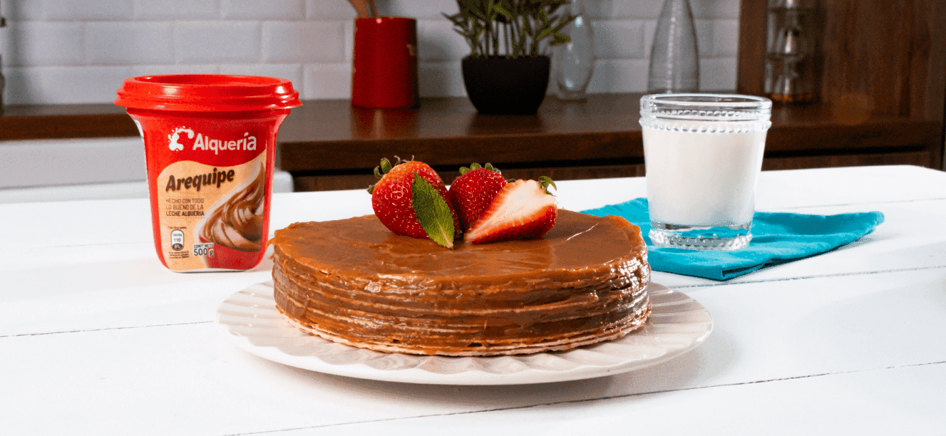 Torta fácil de obleas con crema de Tiramisú