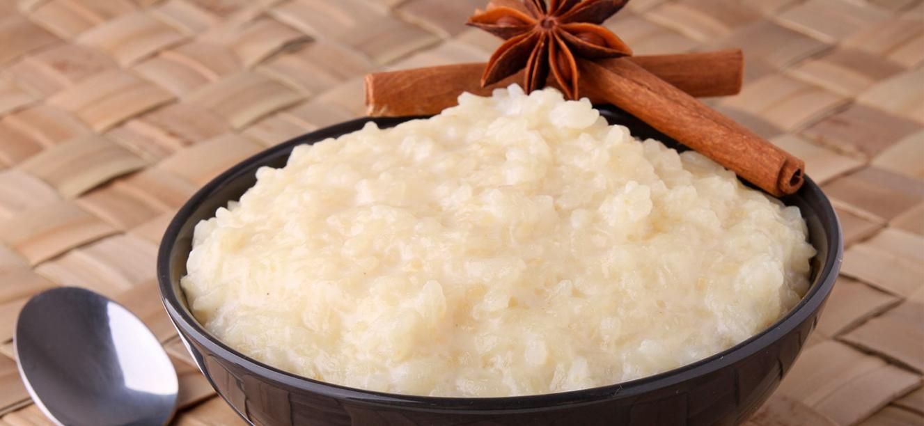 Arroz con leche menta y corazon