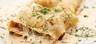 Crepes de pollo y champiñones