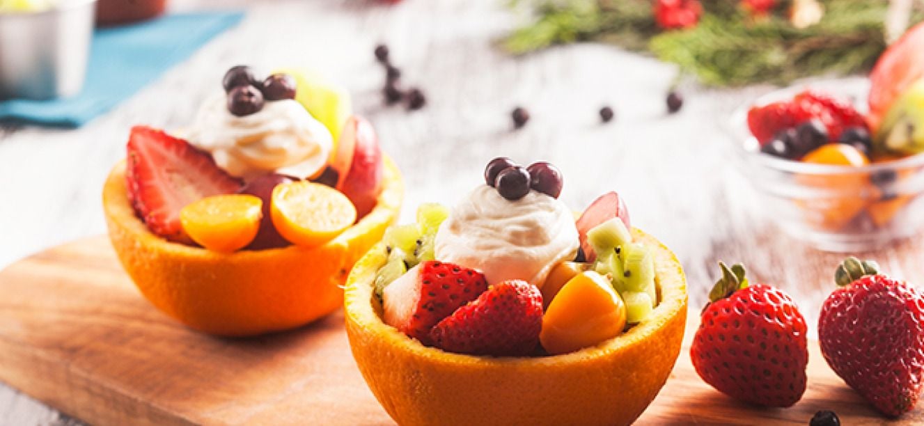 Ensalada de frutas navidena