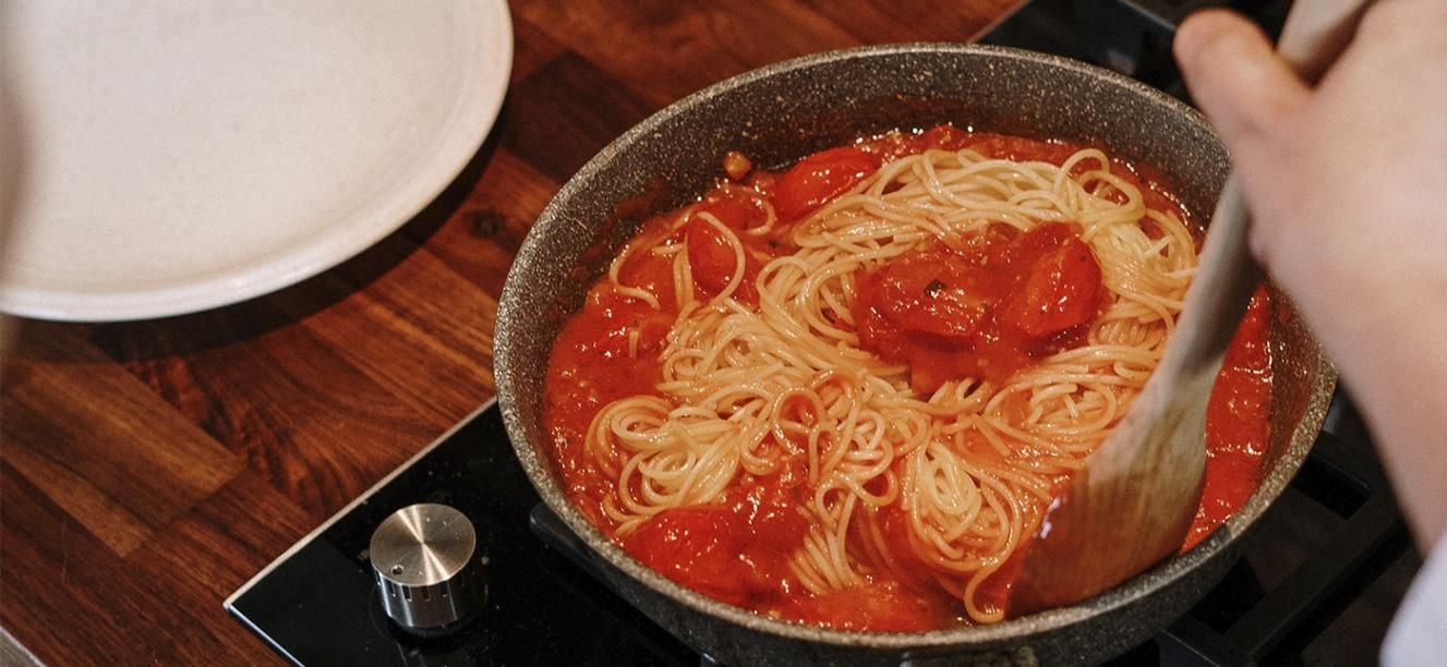 Espaguetis con Crema de Leche Alqueria