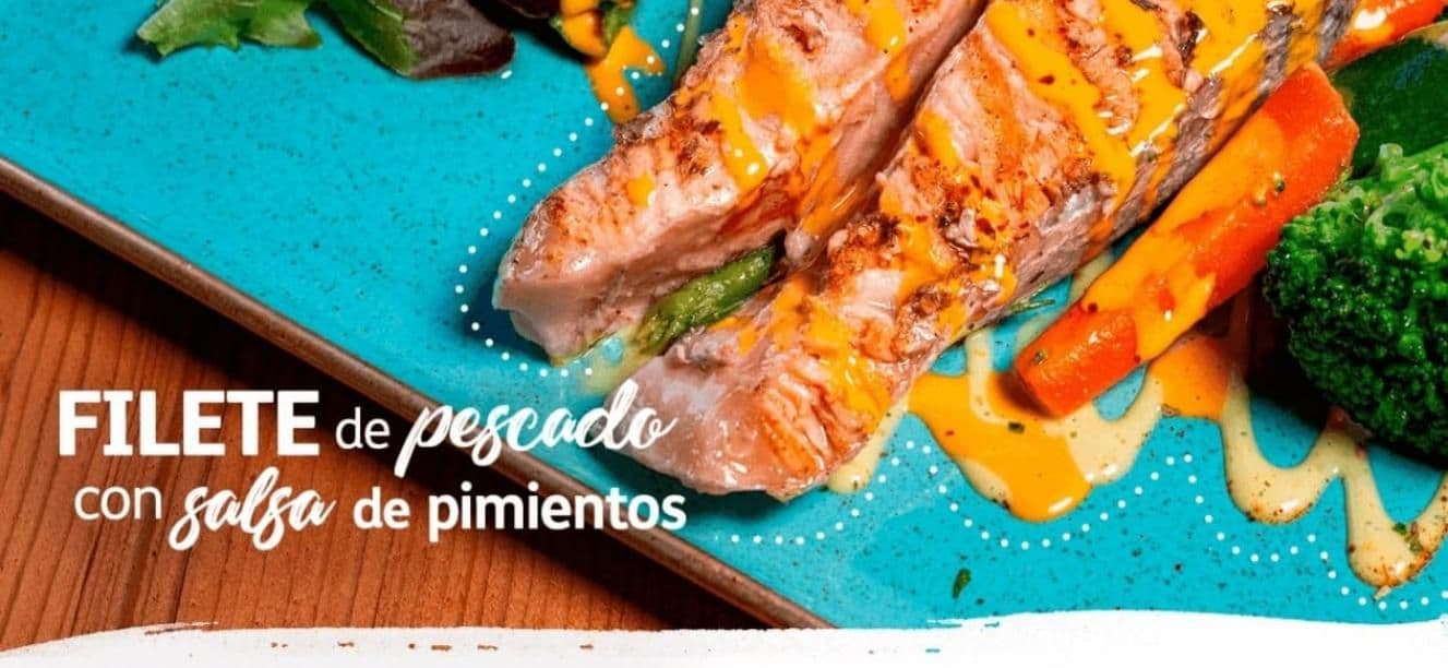 Filete de pescado con pimientos