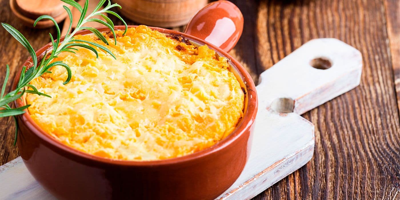 Milhoja de papa crema y queso