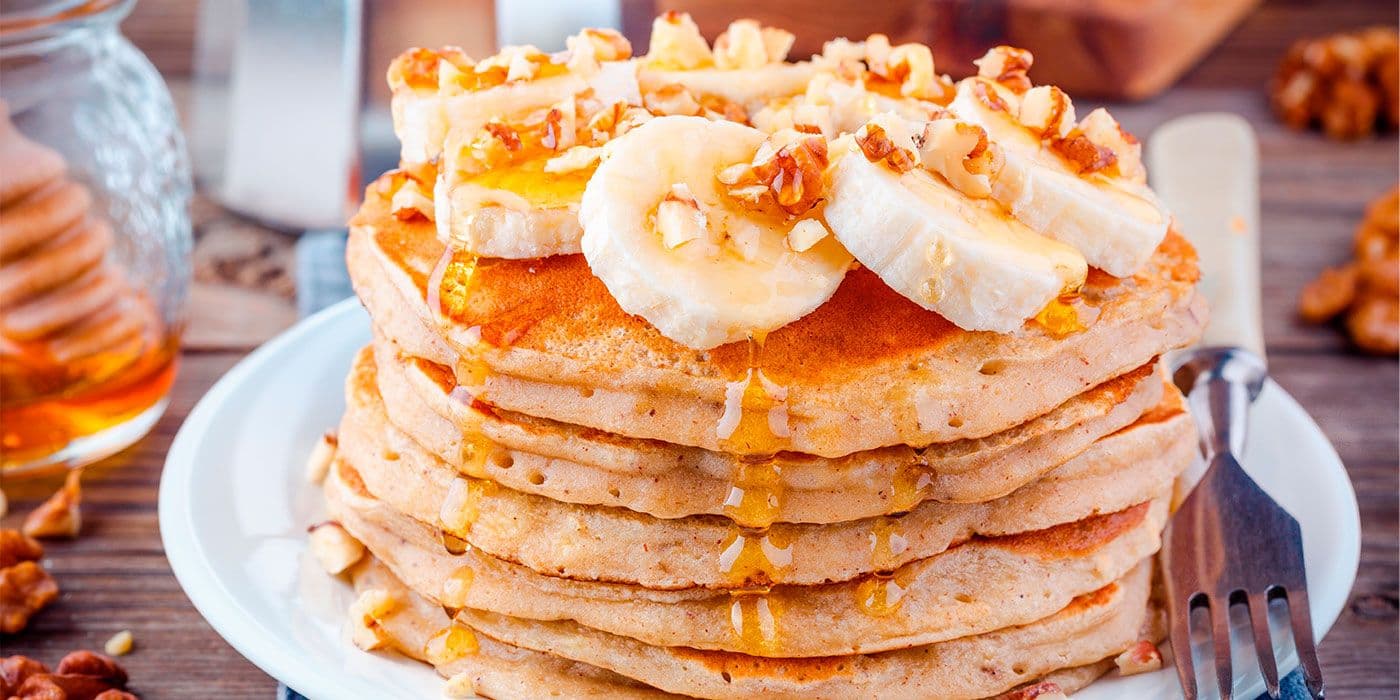 Panqueques de banano y avena