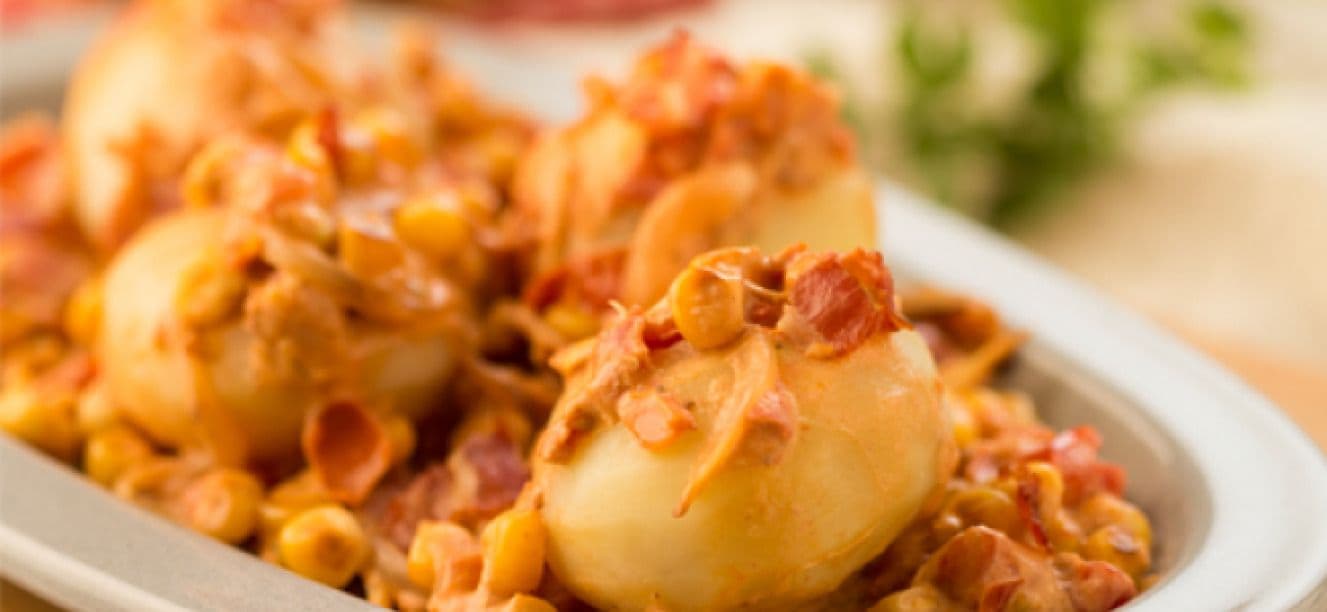 Papas chorreadas de maiz