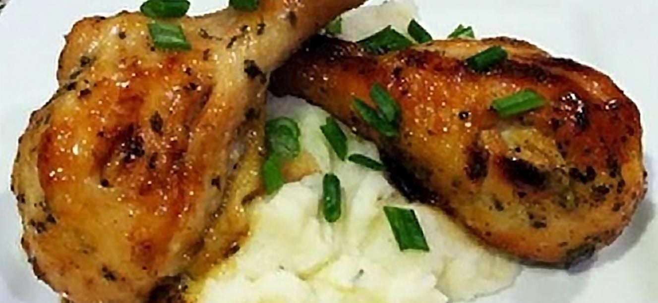 Pollo dulce y pure de papa