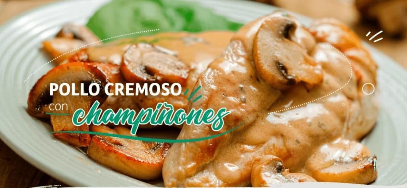 Pollo en salsa champinones