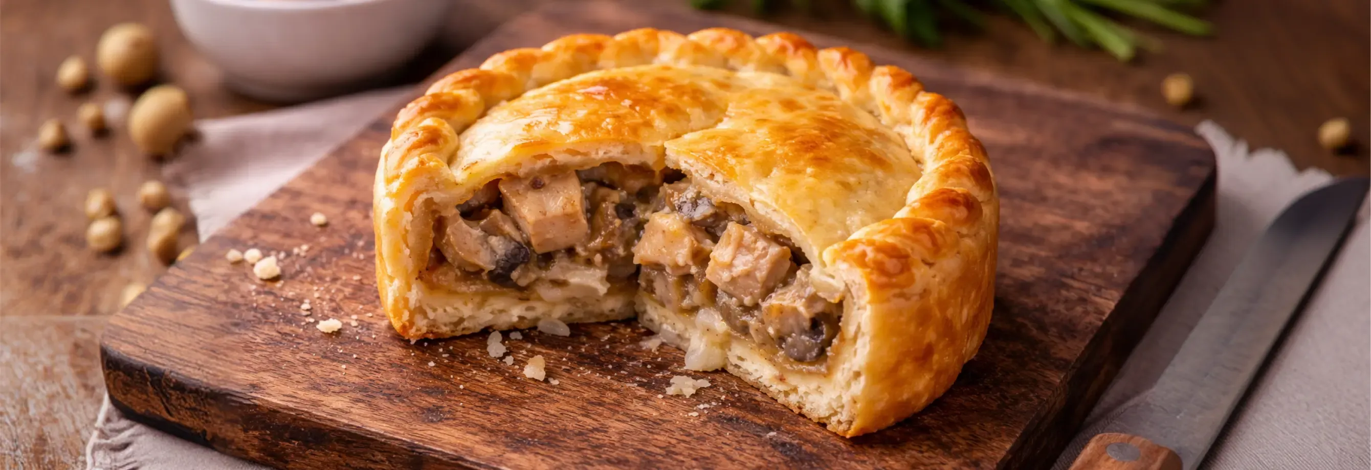 Pastel de pollo y champiñones a la argentina