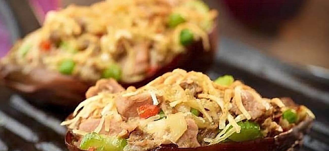 Berenjenas gratinadas rellenas de atún
