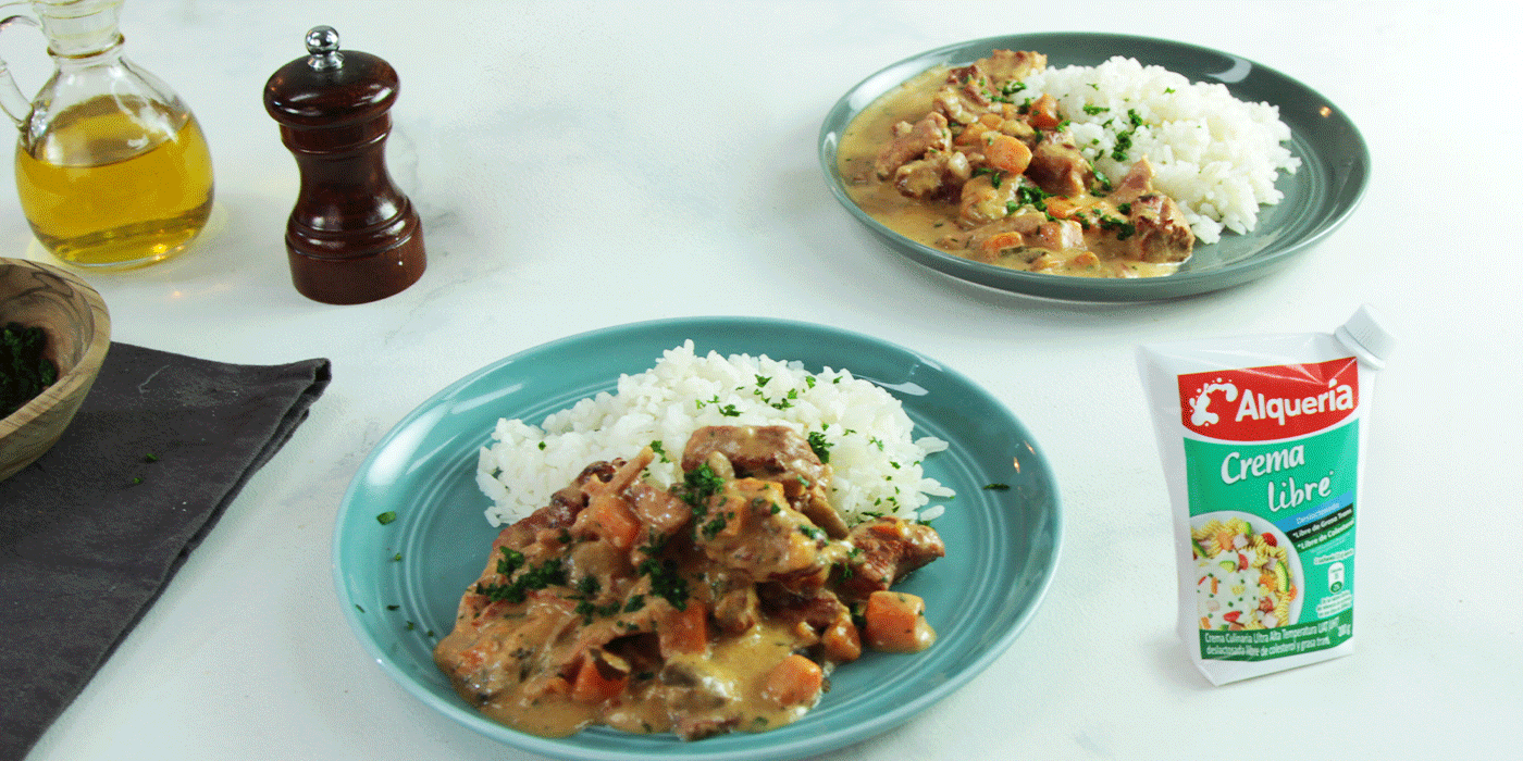 Receta de goulash de carne con crema libre Alquería