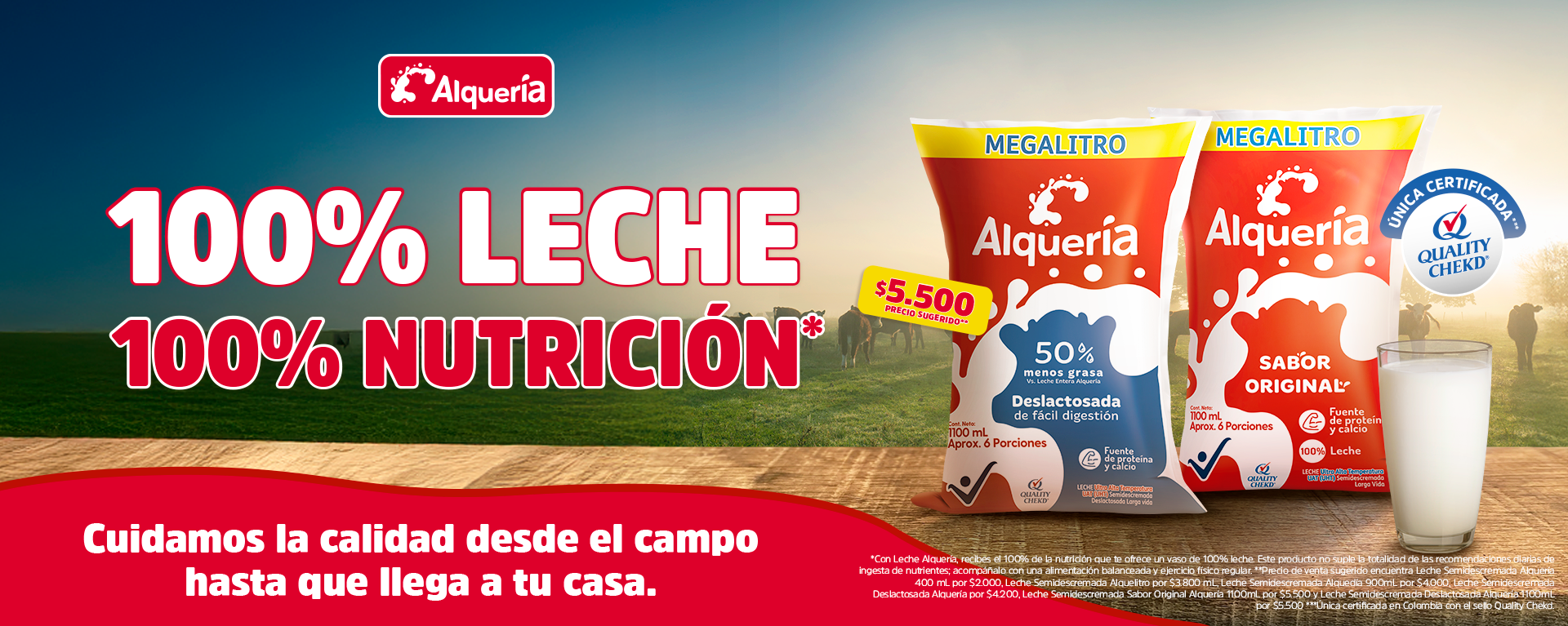 100% leche 100% Nutrición