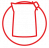 Icono rojo empaque de bolsa y tapa Suero Costeno Alquería