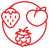 Trozos de fruta Fortikids Yogurt alquería icono rojo Trozos de fruta Fortikids Yogurt alquería
